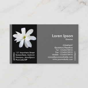 Black Side Band Flower - Magnolia Business Card