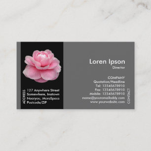 Black Side Band Flower - Pink Camellia II Business Card