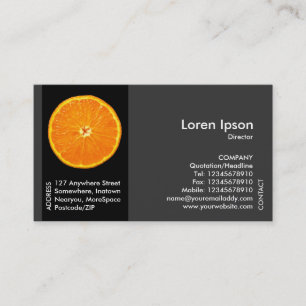 Black Side Band Fruit - Clementine Slice Business Card