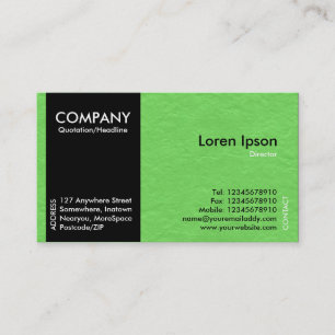Black SideBand - Brght Green Paper Texture Business Card