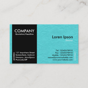 Black SideBand - Cyan Blue Paper Texture Business Card