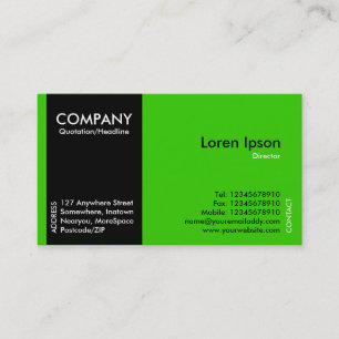 Black SideBand - Green (33CC00) Business Card