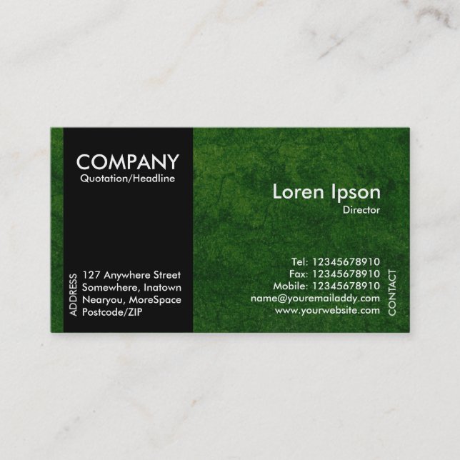 Black SideBand - Green Planet Texture Business Card (Front)