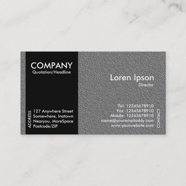 Black SideBand - Mid Grey Embossed Texture Business Card (Front)