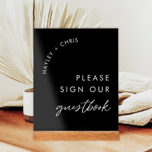 Black Sign Our Guestbook Wedding Acrylic Sign