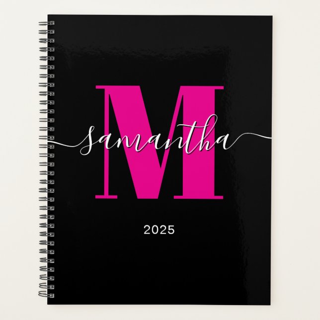 Black Signature Monogram 2025 Planner (Front)