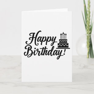 Black Silhouette Birthday Card
