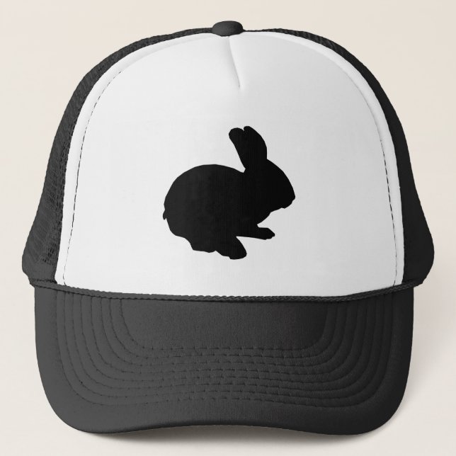 Black Silhouette Easter Bunny Hat (Front)