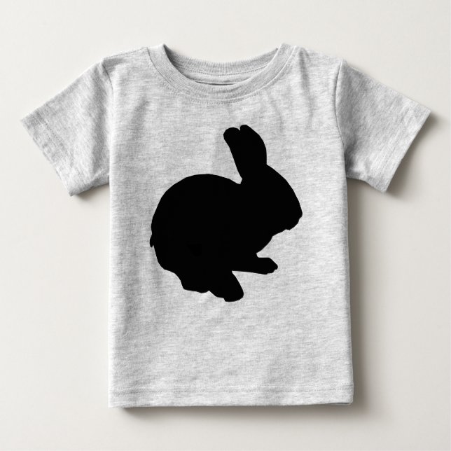 Black Silhouette Easter Bunny Shirt (Front)
