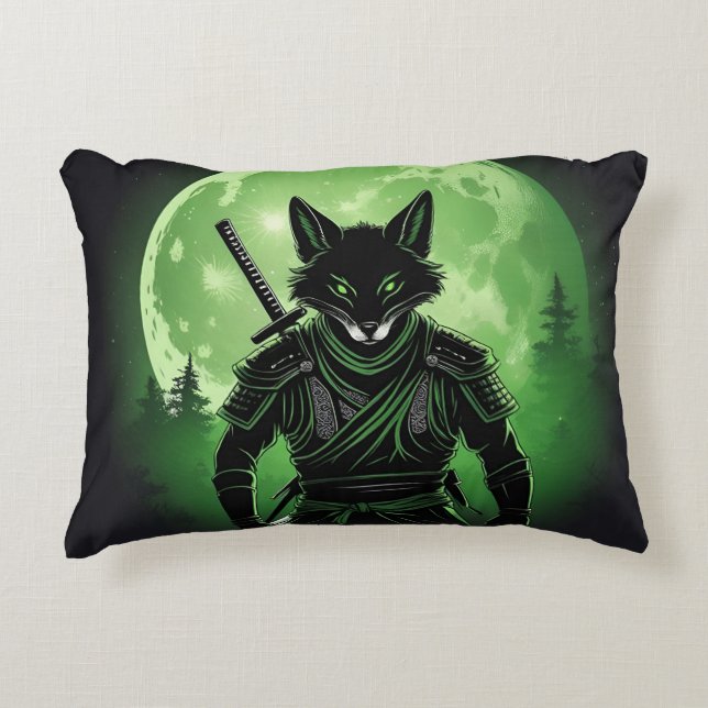 Black Silhouette Fox Decorative Cushion (Front)