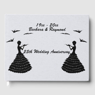 Black Silhouette Grey Lady Love Letter Anniversary Guest Book