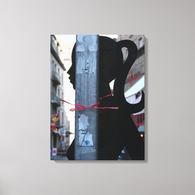 Black Silhouette in the Street Photography canvas Print (Front)