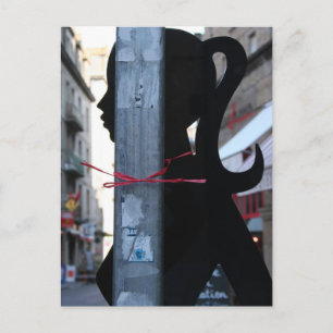 Black Silhouette in the Street Photography P Postcard