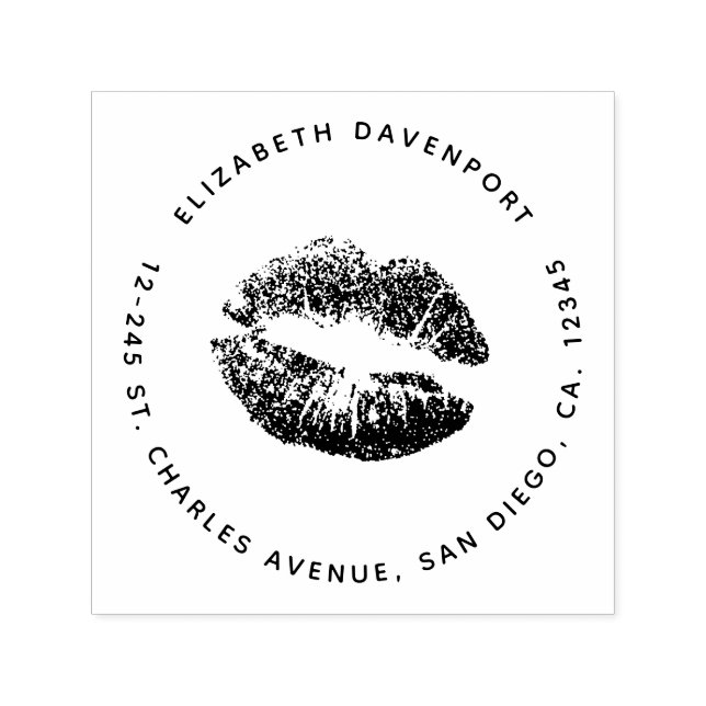 Black Silhouette Kissy Lips Self-inking Stamp (Design)