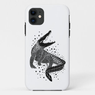 Black Silhouette Of a Crocodile Case-Mate iPhone Case