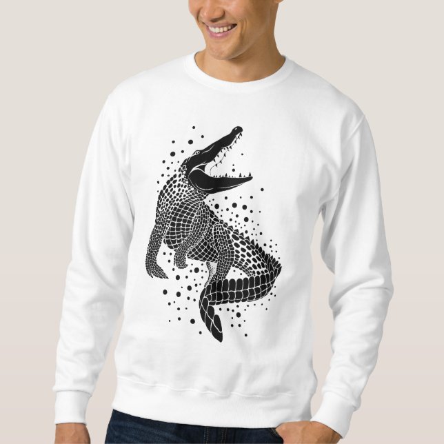 Black Silhouette Of a Crocodile Sweatshirt (Front)