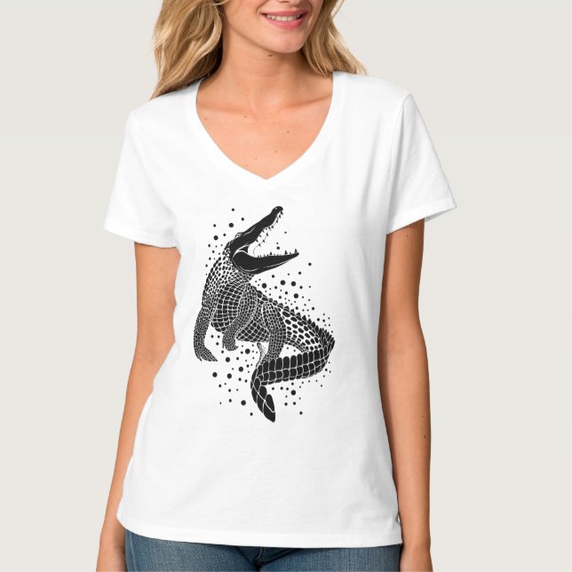 Black Silhouette Of a Crocodile T-Shirt (Front)