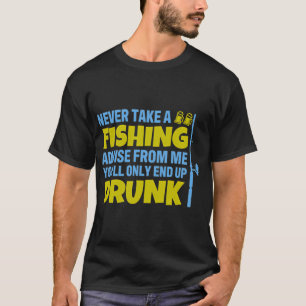 Black silhouette of a fisherman against the backgr T-Shirt