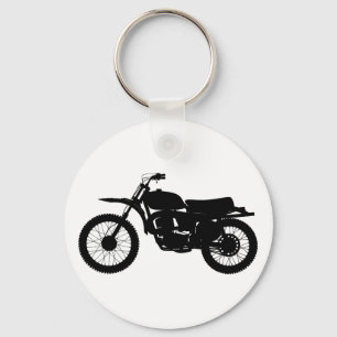Black silhouette of bike - Choose background color Key Ring
