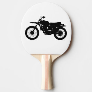 Black silhouette of bike - Choose background color Ping Pong Paddle