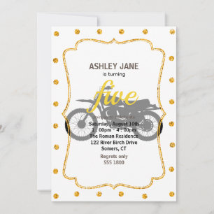 Black silhouette of bike - Choose background colou Invitation