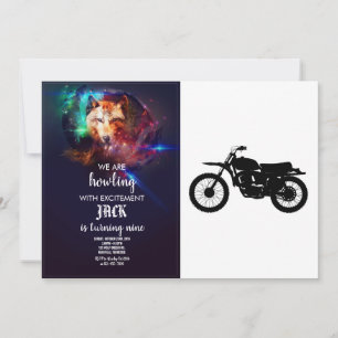 Black silhouette of bike - Choose background colou Invitation