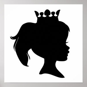 Black Silhouette Princess T-shirts and Gifts Poster