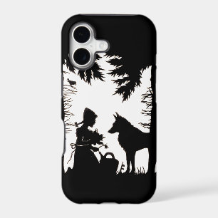 Black Silhouette Red Riding Hood Wolf Woods