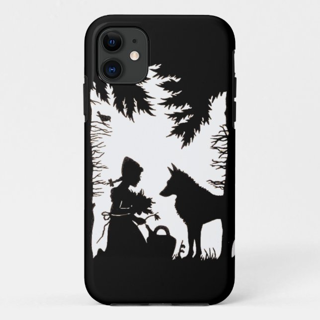 Black Silhouette Red Riding Hood Wolf Woods Case-Mate iPhone Case (Back)