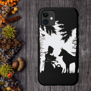 Black Silhouette Red Riding Hood Wolf Woods Case-Mate iPhone Case
