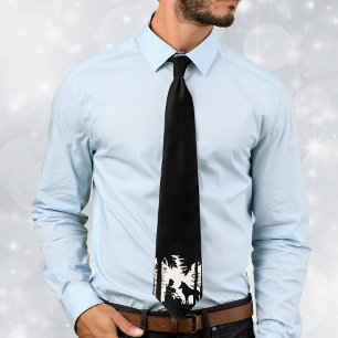 Black Silhouette Red Riding Hood Wolf Woods Tie