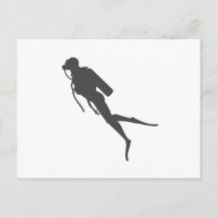 Black silhouette scuba divers