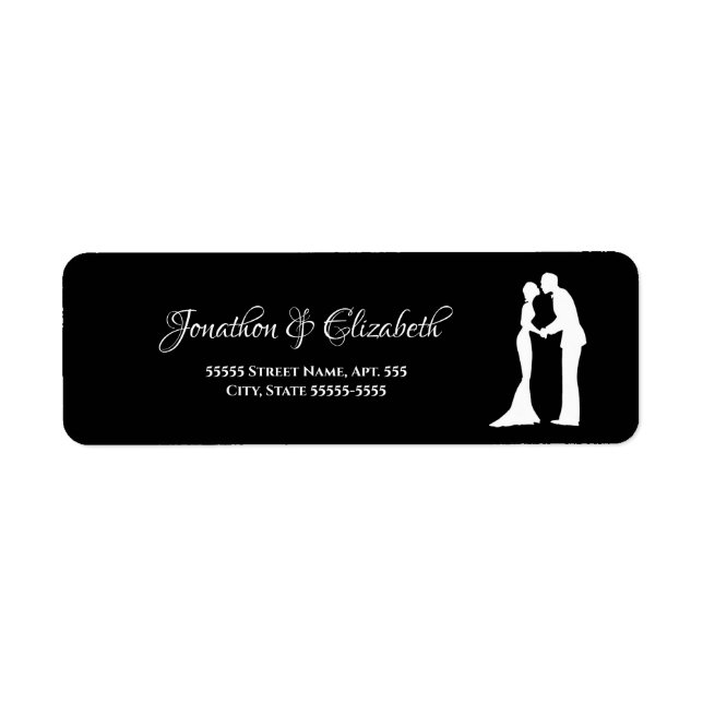Black Silhouette Wedding Address (Front)