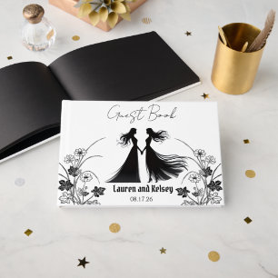 Black Silhouette Wedding Guest Book