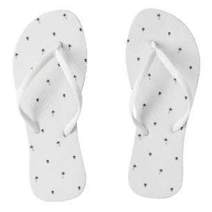 Black Silhouettes of Coconut Trees and Aliens Jandals