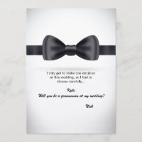 Black Silk Bow Tie Groomsman Request
