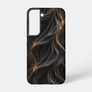 Black Silk Gold Dust Case - Luxury Black Satin