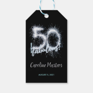 Black Silver 50 & still Fabulous 50th Birthday Gift Tags