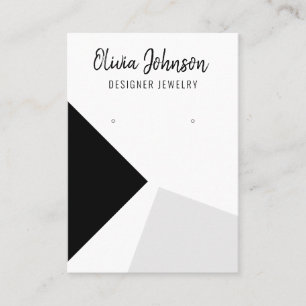 Black Silver Abstract Jewellery Earring Display  Business Card