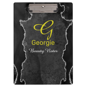 Black & Silver Agate Clipboard