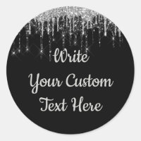 Black & Silver Anniversary Birthday Party Glitter