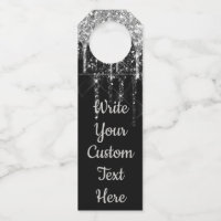 Black Silver Anniversary Party Birthday Gift Wine