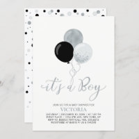 Black & Silver Balloons | It's a Boy Baby Shower