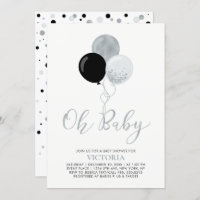 Black & Silver Balloons | Oh Baby Boy Baby Shower