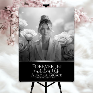 Black Silver Band Memorial Poster greyscale