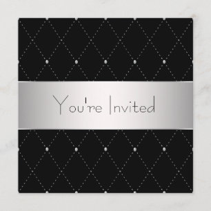 Black Silver Black Tie Corporate Party Invitation