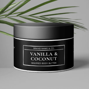 Black & Silver Body Butter Jar Cosmetics Label