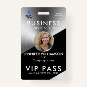 Black Silver Business Conference Exhibition Photo ID Badge