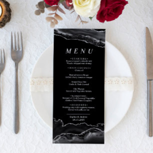 Black & Silver Calligraphy Wedding Menu