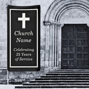 Black Silver Church 25th Anniversary Party Banner